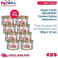 Combo Royal Canin RECOVERY Canine Feline 195g - 12 lon - Thức ăn phục hồi sức khoẻ chó mèo Petmall