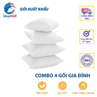 Combo Ruột gối nằm trơn bông gòn cao cấp 100% đã qua xử lý kháng khuẩn tiêu chuẩn khách sạn