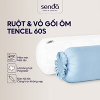 Combo Ruột gối ôm và Vỏ gối lụa Tencel Sen Đá Home Bedding 70x100 35x100 60x80 trơn màu, gối bông hạt Polyester 3D