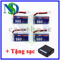 Combo sạc + 4 pin OCDAY 3.7V 380mAh 25C 1S1P 1.4wh Set Baterai & Charger untuk Hubsan