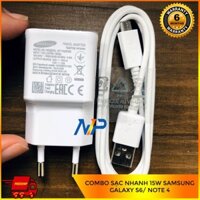 Combo Sạc Nhanh 15W SamSung Galaxy S6/Note 4 fullbox-BH 180 ngày-Lazmalnp