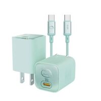 Combo Sạc Nhanh kèm Cáp C to C ROCK Crayon Shinchan Ice²Cube 30W (GaN Charger, Metal Braided Cable Bundle)