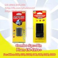 Combo sạc + pin Pisen EN-EL3e+ for Nikon D50, D70, D70S, D80, D90, D100, D200, D300, D300S, D700