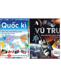 Combo Sách Dán Hình Thông Minh Quốc Kì Các Nước Trên Thế Giới - Kèm B.ả.n Đ.ồ T.h.ế G.i.ớ.i  Vũ Trụ - Kèm Poster Hệ Mặt Trời Khổng Lồ Bộ 2 Cuốn TV