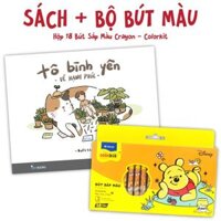Combo Sách Tô Bình Yên Vẽ Hạnh Phúc + Hộp 18 Bút Sáp Màu Crayon - Colorkit CR-C013/PO - Hình Gấu Pooh