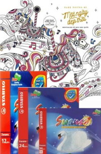 Combo - Sách Tô Màu Một Ngày Đẹp Trời  - Bút Chì Màu Stabilo
