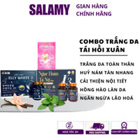 COMBO Sâm NGỌC HOÀN + Viên Nám ELLY WHITE + Tặng 1 Khiết Hồng Nhan Trắng da ,Tái hồi xuân, Hủy nám, Sạm - Salamy