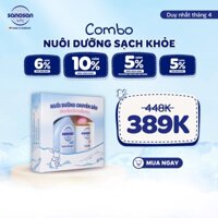 Combo Sanosan Baby Care Nuôi dưỡng sạch khỏe (Sữa tắm gội 200ml & Dầu mát xa 100ml)