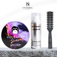 COMBO Sáp Apestomen Volcanic Clay 80g + Gôm Butterfly 150ml + lược