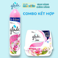 Combo Sáp Thơm + Xịt Phòng Glade Hương Hoa Ly Ly - Hộp 180g/ Chai 280ml