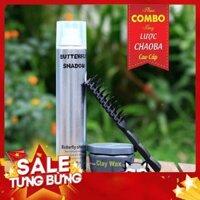 [COMBO] Sáp vuốt tóc Clay Wax 100ml + Gôm xịt tóc Butterfly Shadow 320ml Tặng lược tạo kiểu