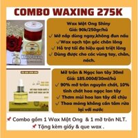 Combo sáp wax lạnh mật ong Shiny & mỡ trăn ngọc lan tây 100% lành tính, triệt lông tay, chân nách
