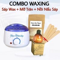 Combo Sáp Wax Lông Và Nồi Nấu Sáp Wax Pro100 Kèm Mỡ Trăn Triệt Lông, Sáp Wax Nóng Wax Lông Tại Nhà