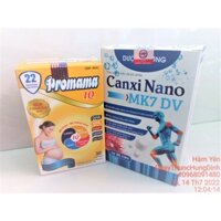 Combo sắt, canxi:PROMAMA IQ và CANXI NANO MK7, Thực phẩm, bổ sung dưỡng chất cho Mẹ bầu. Dùng được 1 tháng.