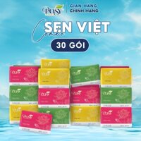 COMBO SEN VIỆT 30 gói giấy lụa Posy Lotus 300 tờ 3 lớp Giấy ăn rút cao cấp POSY LOTUS, Thùng 30 gói 300 tờ 3 lớp mềm mịn