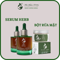 Combo Serum Dành Cho Da Mụn Thâm, Bột Rửa Mặt Mộc Thiên Hương Giảm Mụn Nhanh 100ml