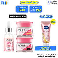 Combo Serum Dưỡng Sáng Mờ Thâm và Kem Dưỡng Ẩm Ngày Đêm Pond's Bright Beauty 30G & 50G x2