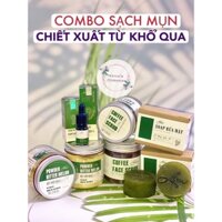 Combo Serum Khổ Qua & Bột Khổ Qua Mướp Đắng Handmade Lim Giảm Mụn Mờ Thâm