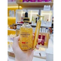 Combo serum vàng Úc 24k Pure Gold Ampoule và thanh lăn tinh chất