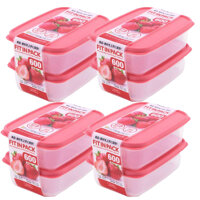 Combo Set 2 hộp nhựa đựng thực phẩm Fitin Pack 600ml nắp dẻo nội địa Nhật Bản - 4 set