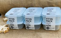 Combo Set 2 hộp nhựa đựng thực phẩm Fitin Pack 600ml nắp dẻo nội địa Nhật Bản - 4 set