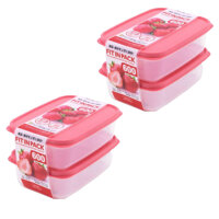 Combo Set 2 hộp nhựa đựng thực phẩm Fitin Pack 600ml nắp dẻo nội địa Nhật Bản - 2 set