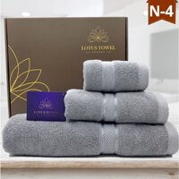 Combo set 3 khăn, khăn tắm, khăn gội, khăn mặt Lotus Towel cotton mềm mại, thấm hút tốt cao cấp