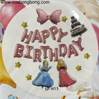 Combo set bong bóng công chúa bé gái HAPPY BIRTHDAY