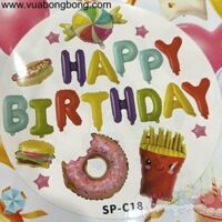 Combo set bong bóng đồ ăn HAPPY BIRTHDAY