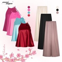 [COMBO] Set đồ nữ áo yếm nữ mặc Tết hai dây cột nơ kèm quần lụa ống suôn MONÁ - THỊ TẤM