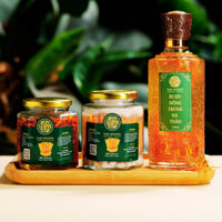 Combo Set Quà An Khang Thịnh Vượng Cao Cấp 9 Đại Khang Farm (1 Rượu Xo Nấm + 10gr Nấm + 40 Nhộng )