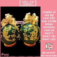 Combo Sỉ 100 Bộ Chữ Xốp Kim Tuyến Dán Dưa, Dán Bưởi Chưng Tết 2025