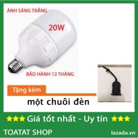 [Combo Sĩ] Bộ 1 / 2 Bóng đèn Led trụ 20W Cao cấp (ánh sáng Trắng) - tặng kèm chuôi đèn