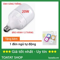 [Combo Sĩ] Bộ 1 / 2 Bóng đèn Led trụ 20W (Trắng) - tặng đèn ngủ tự động