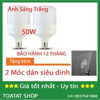 [Combo Sỉ] - Bộ 2 Bóng đèn Led trụ 50W (Ánh Sáng Trắng/Vàng) - tặng Móc treo siêu dính