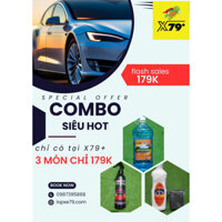 combo siêu bóng gồm 01 bình nước rửa kính đa dụng 2L, 01 chai Nano chống đọng nước 200ml, 01 chai bóng vỏ xesiêu đậm đặc