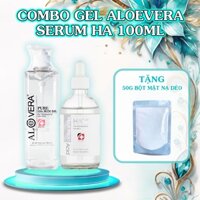 Combo Siêu Cấp Ẩm HA Plus 100ml Và Gel Lô Hội Aloevera Tặng 50g Bột Mặt Nạ Dẻo (Hàng Chính Hãng)