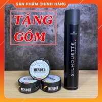 [Combo SIÊU GIỮ NẾP]  Wax Vuốt Tóc Nam MUNDER + Gôm Silhouette + Tặng Lược | Keo Gel vuốt tóc nam