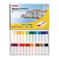 [Combo siêu rẻ] Màu nước Pentel HTP-24 - Bút chì thân kim loại Pentel 0.3 - Ruột chì kim 0.3 - Cọ Pentel