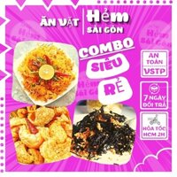 Combo siêu rẻ tổng hợp đồ ăn vặt khô gà lá chanh ,rong biển cháy tỏi, da heo tỏi ớt đánh thức mặn- ngọt- cay của vị giác