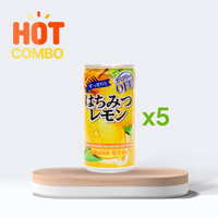 Combo siêu tiết kiệm 5 lon Nước chanh mật ong giảm Calo Sangaria 185g - Hachi Hachi Japan Shop