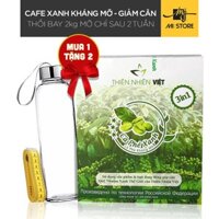 [Combo siêu tiết kiệm + quà tặng hấp dẫn] Cà phê xanh kháng mỡ, giảm cân. - Tặng 1 bình nước lớn 530ml + Thước Dây.