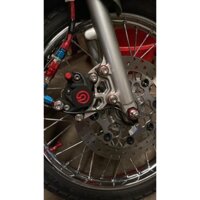 COMBO SIÊU VIP xe XÌPO - Heo Dầu Trước Brcmbe 2piston đối xứng (ĐEN Logo ĐỎ Lớn) Kèm Pát CNC gắn Trước đi đĩa size 220mm