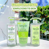 Combo Simple Tẩy trang 200ml + Sữa rửa mặt 150ml + Nước hoa hồng 200ml cho da sạch khỏe đàn hồi