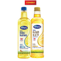 [COMBO SIMPLY TỐT CHO TIM 01] 1 chai Dầu Đậu Nành Simply 1L và 1 chai Dầu gạo lứt Simply 1L