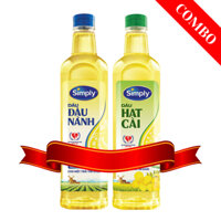 [COMBO SIMPLY TỐT CHO TIM 02] 1 chai Dầu Đậu Nành Simply 1L và 1 chai Dầu hạt cải Simply chai 1L