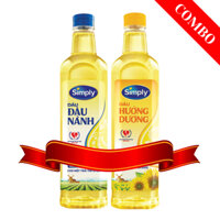 [COMBO SIMPLY TỐT CHO TIM 03] 1 chai Dầu Đậu Nành Simply 1L và 1 chai Dầu hướng dương Simply 1L