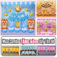 COMBO SINH NHẬT TẶNG KÈM DÂY TÊN BÉ ( tặng bơm, Keo, Dây ruy băng