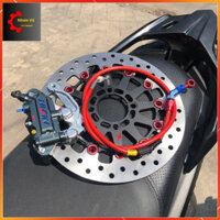 COMBO Sirius/Ex135 Heo Nisin 4pis Xám (Lỗ Trụ 6-8) + Đĩa King Drag Đen + Dây dầu Hel + Pát CNC___ Đi size đĩa 267mm...