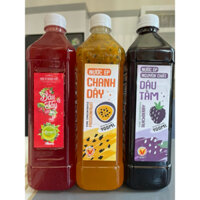combo siro TỰ CHỌN nước cốt dâu tây dâu tằm chanh dây chai 1000ml